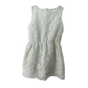 White Daisy Lace Fit & Flare Dress Womens Size Large Sleeveless Above Knee Chic